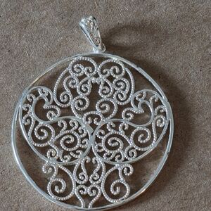 Elegant Sterling Silver Filigree Pendant